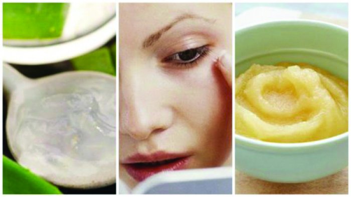 Maska shtëpiake me mollë, rrush dhe aloe vera, kundër rrudhave